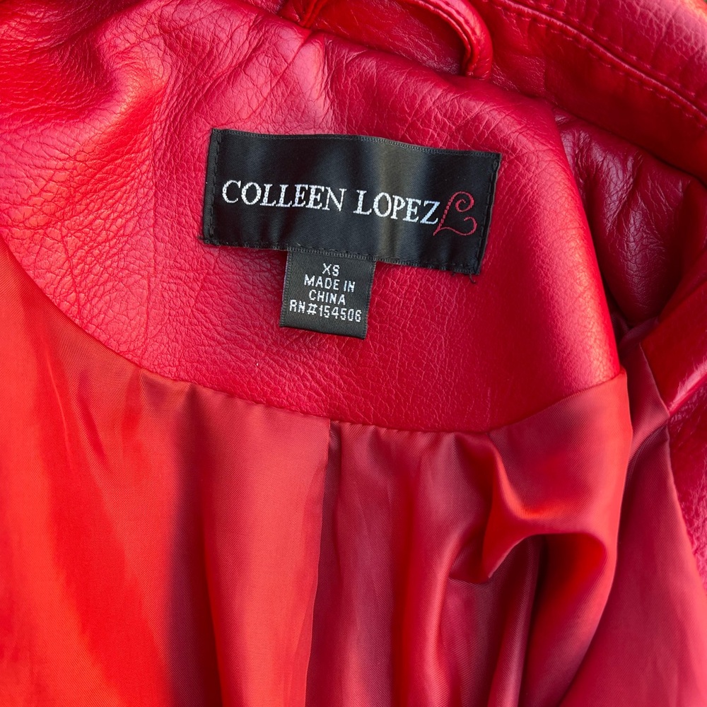 Red Leather Women's Jacket - Picture 6 of 10